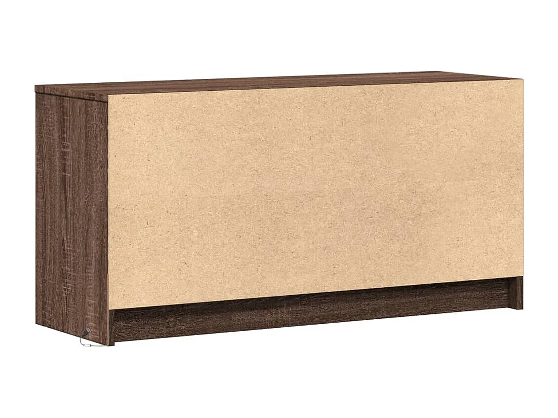 Mueble de TV LED madera ingeniería marrón roble 100x34x50 cm