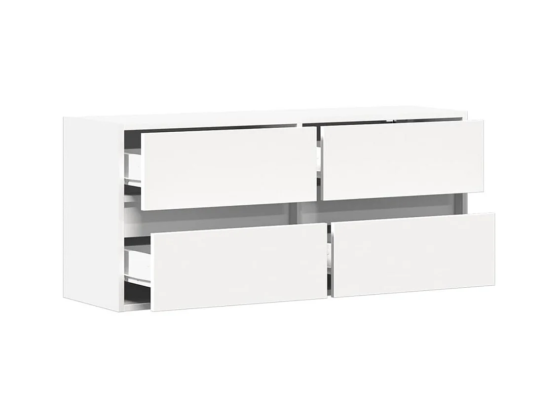 Meuble TV mural avec lumières LED blanc 100x31x45 cm