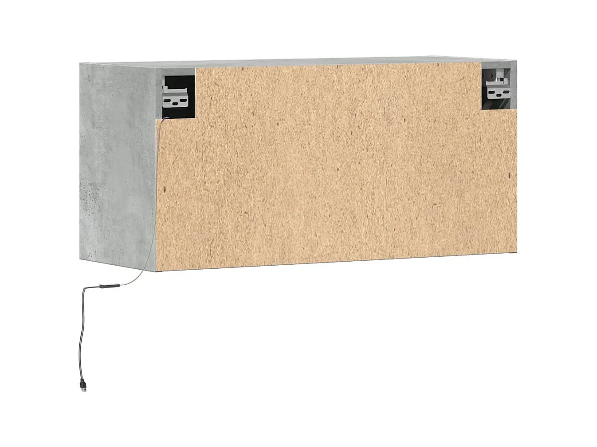 TV-Wandschrank mit LED-Beleuchtung Betongrau 80x31x38 cm