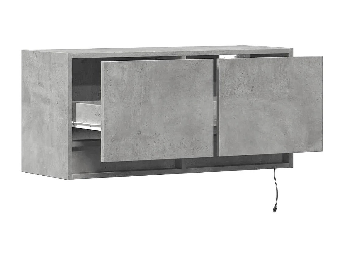 TV-Wandschrank mit LED-Beleuchtung Betongrau 80x31x38 cm