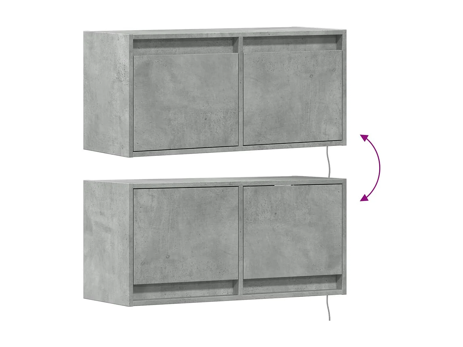 TV-Wandschrank mit LED-Beleuchtung Betongrau 80x31x38 cm