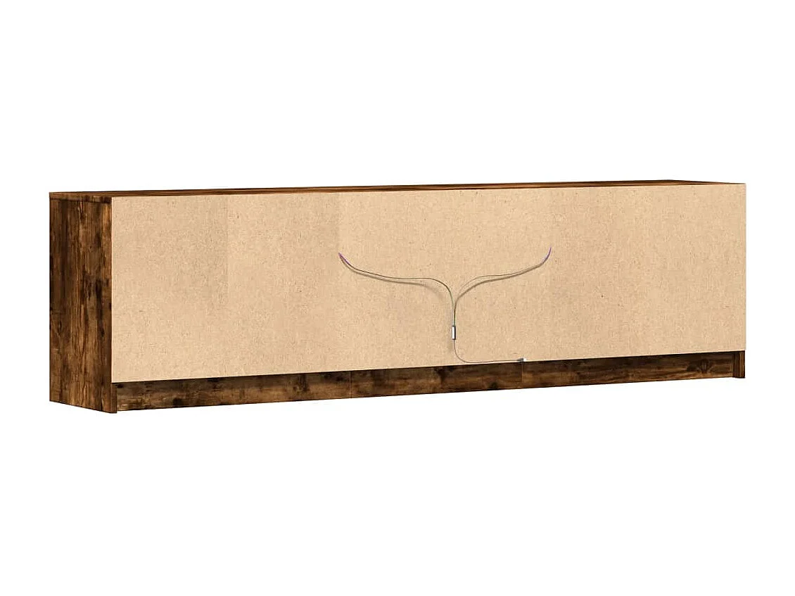 Tv-meubel met LED 180x34x50 cm bewerkt hout gerookt eikenkleur