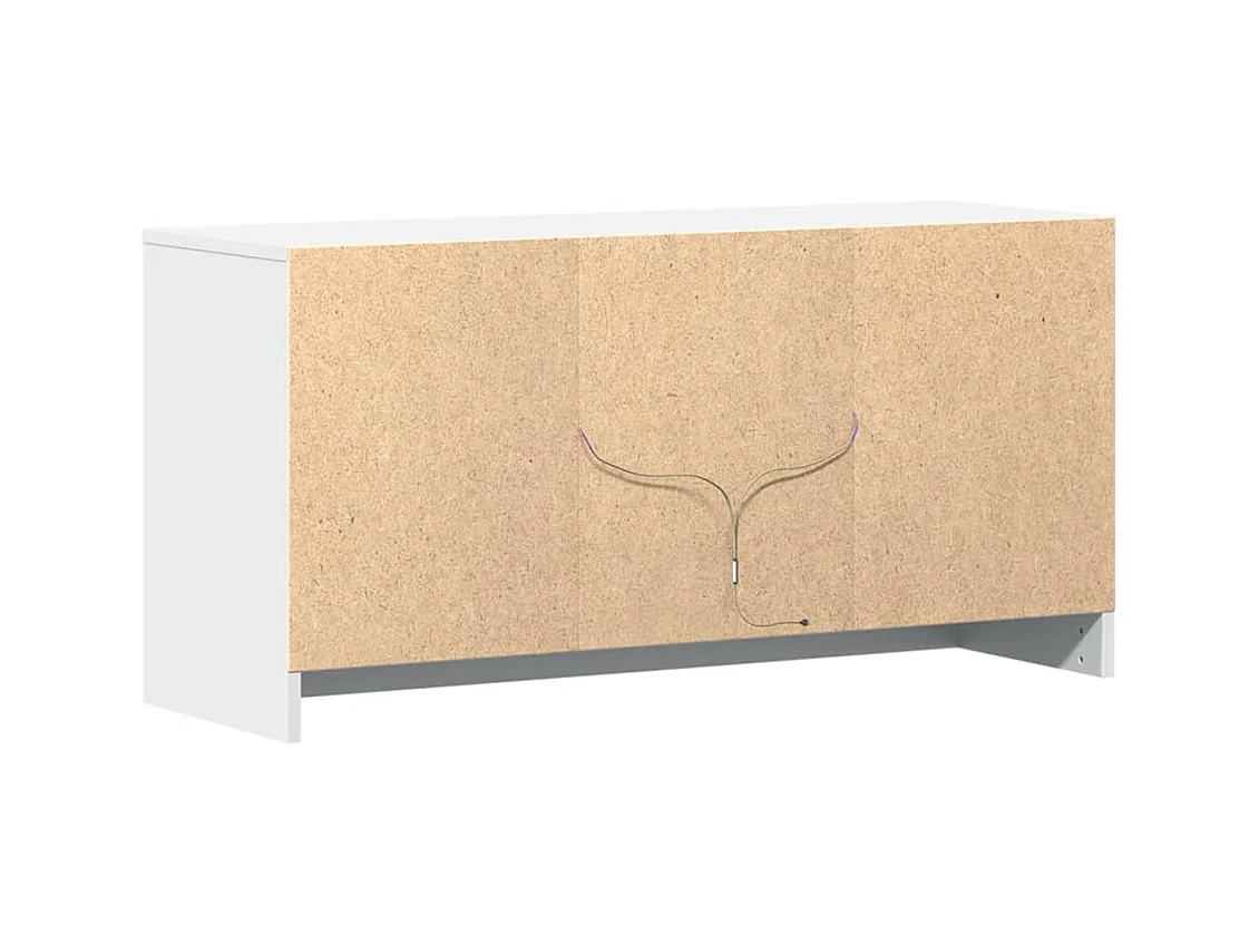 Meuble TV avec LED blanc 100x34x50 cm bois d'ingénierie