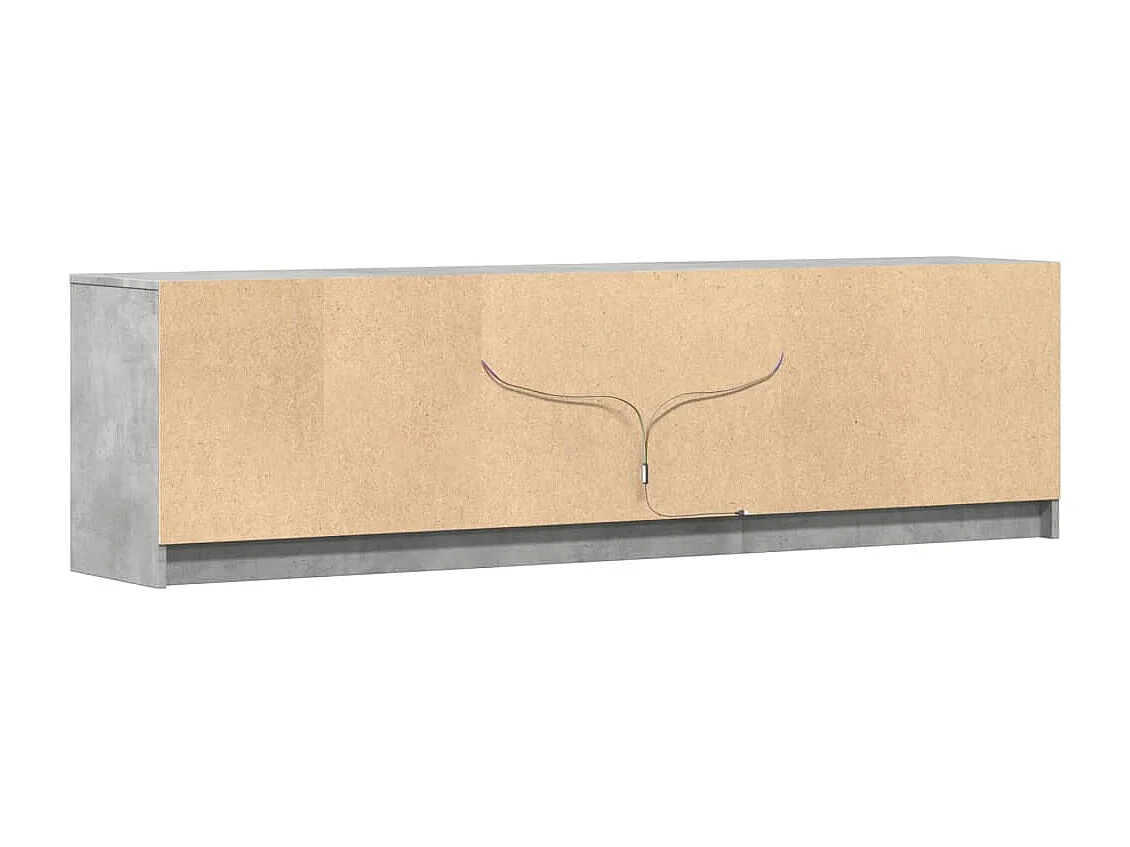 Móvel de TV com luzes LED derivados de madeira cinzento cimento