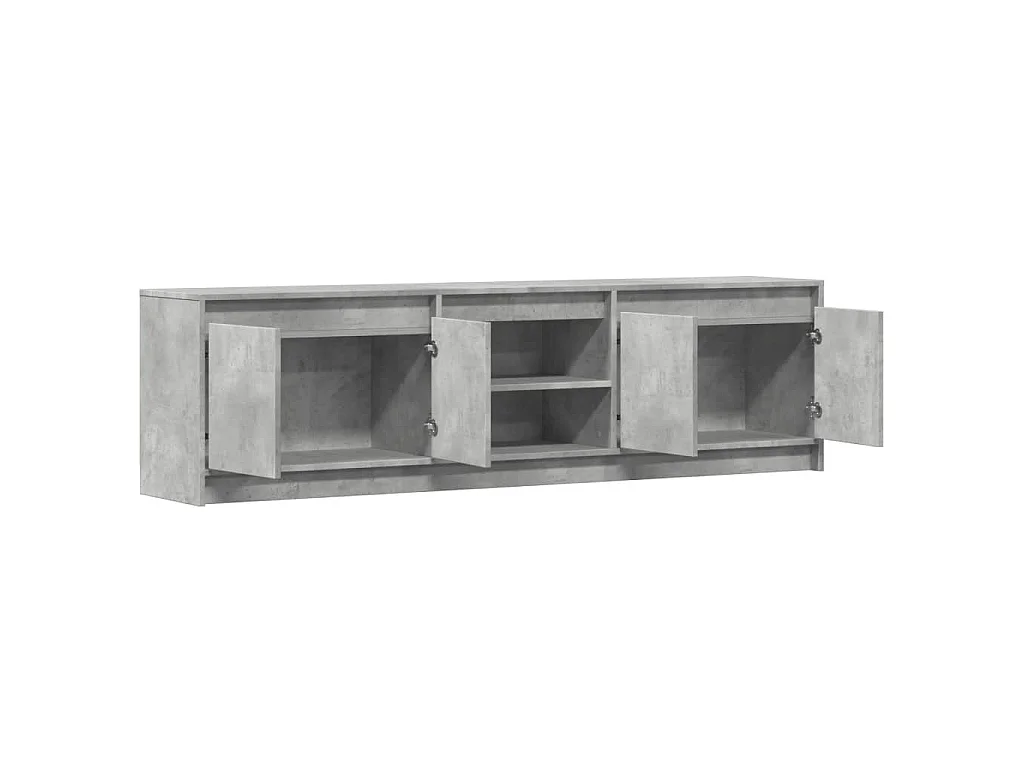 Mueble de TV LED madera ingeniería gris hormigón 180x34x50 cm