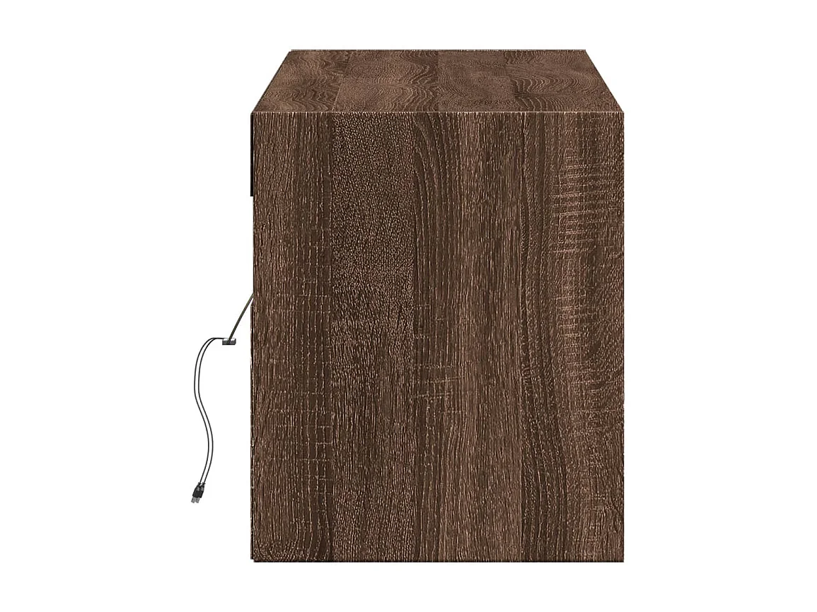 TV-Wandschrank mit LED-Beleuchtung Eichen-Optik 140x31x38 cm