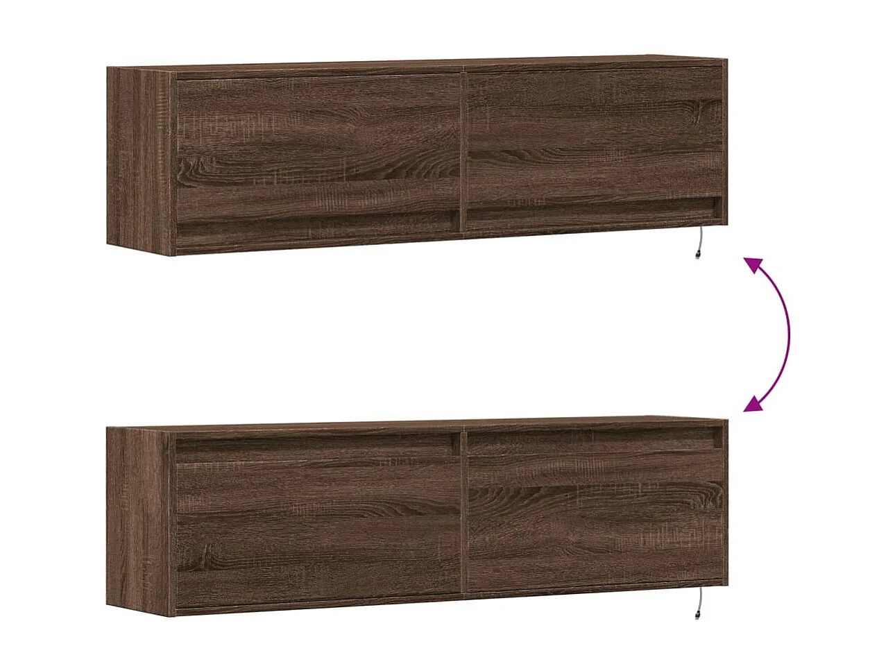 TV-Wandschrank mit LED-Beleuchtung Eichen-Optik 140x31x38 cm