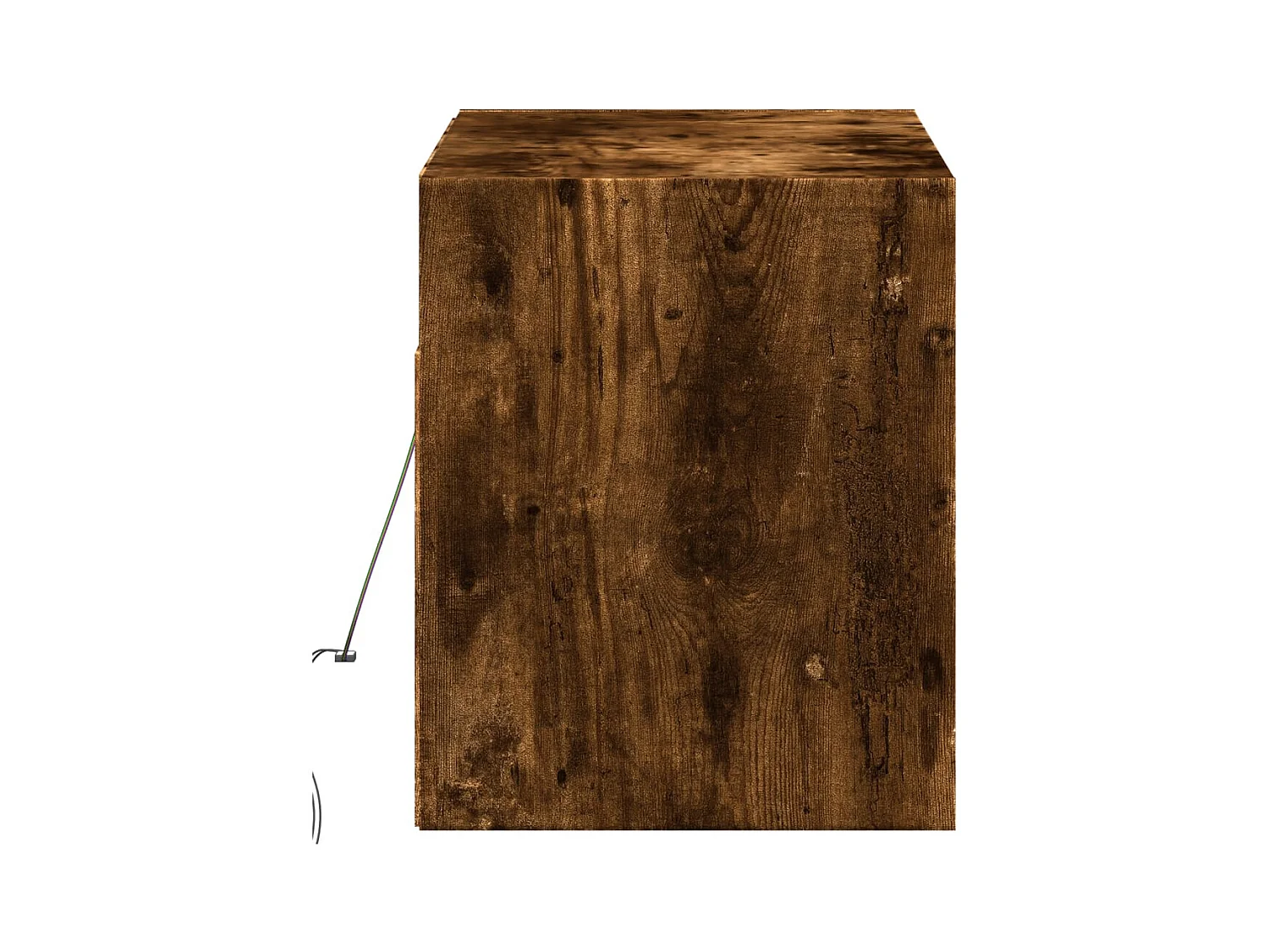 Meuble TV mural avec lumières LED chêne fumé 100x31x35 cm