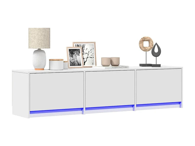 TV-Schrank mit LED-Beleuchtung Weiß 165x34x40 cm Holzwerkstoff