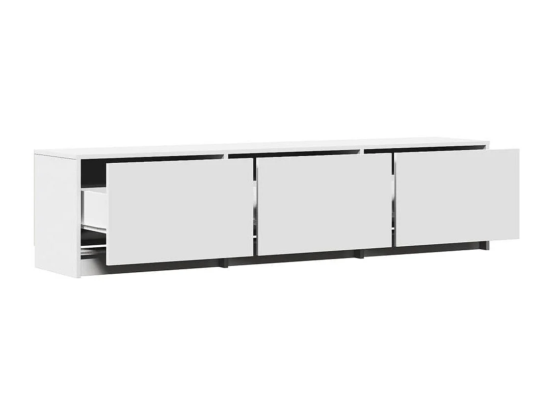 TV-Schrank mit LED-Beleuchtung Weiß 165x34x40 cm Holzwerkstoff