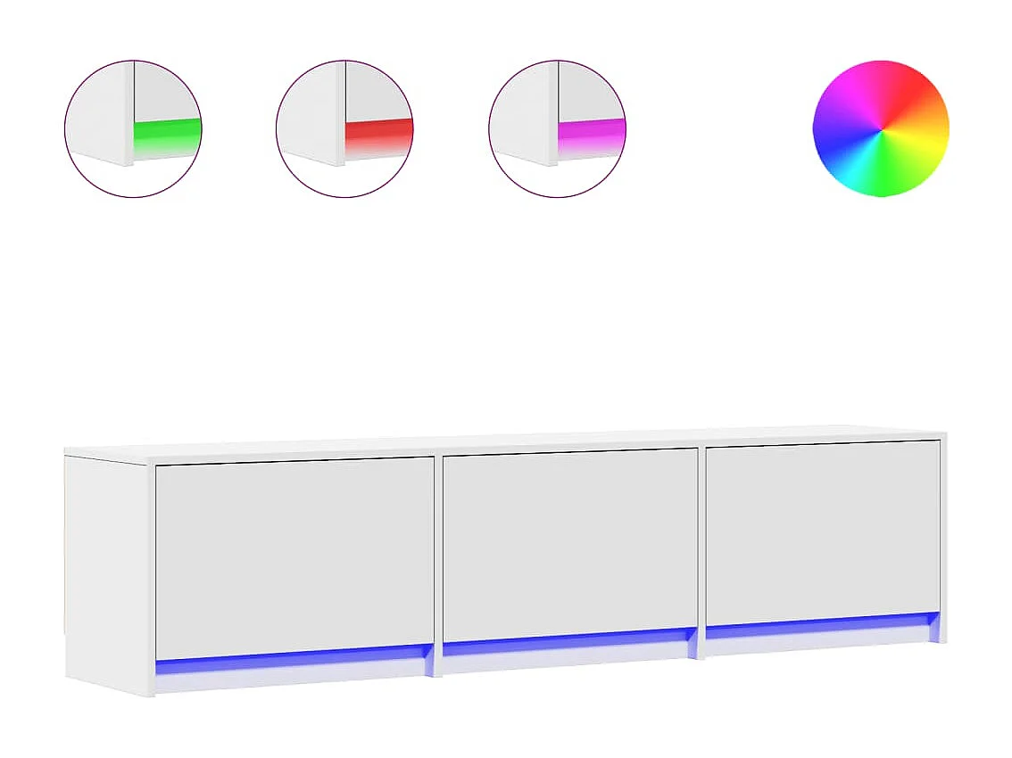 TV-Schrank mit LED-Beleuchtung Weiß 165x34x40 cm Holzwerkstoff