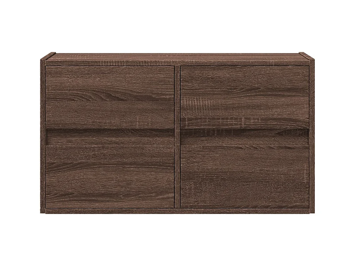 Meuble TV mural avec lumières LED chêne marron 80x31x45 cm