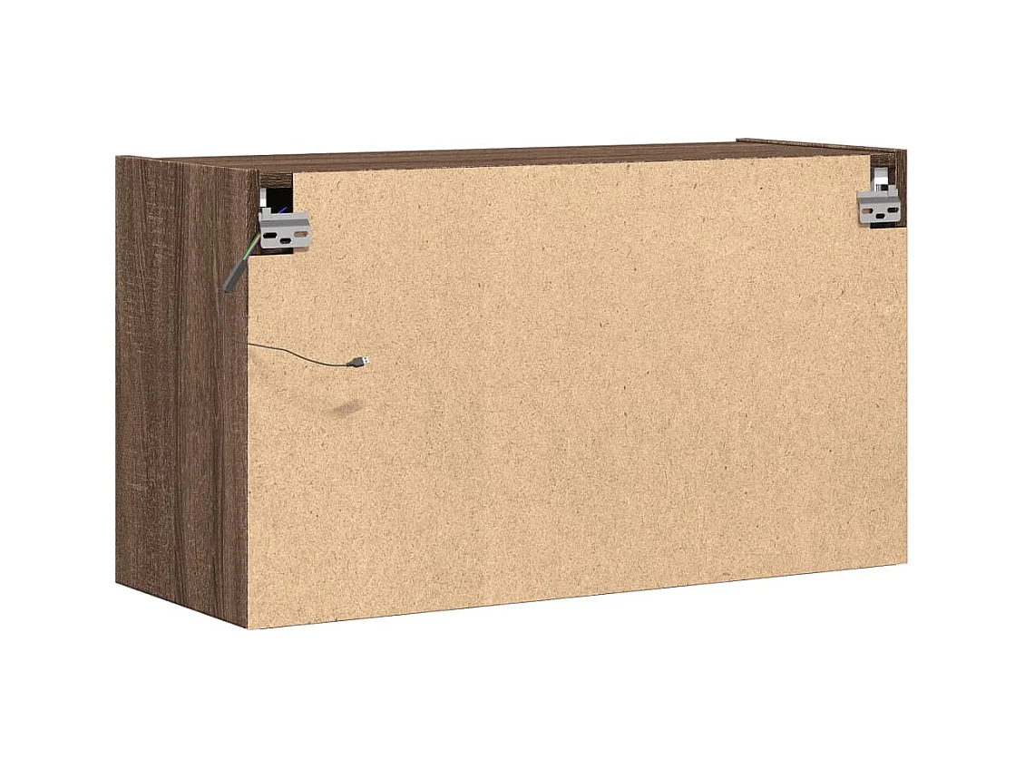 Meuble TV mural avec lumières LED chêne marron 80x31x45 cm