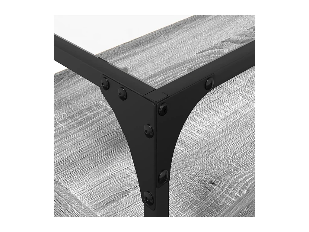 Meuble TV avec dessus en verre sonoma gris bois d'ingénierie