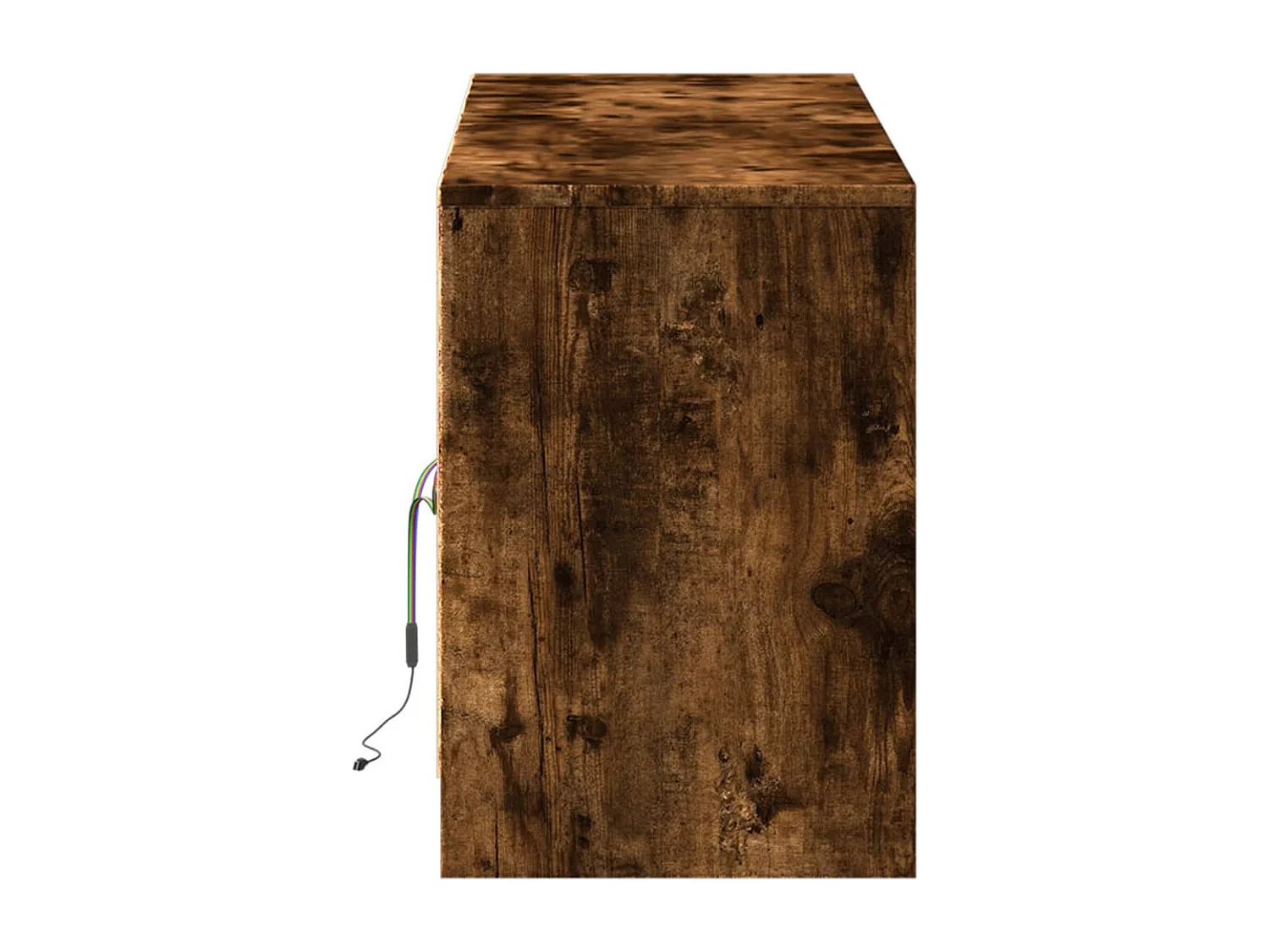 Meuble TV avec LED chêne fumé 139,5x34x50 cm bois d'ingénierie