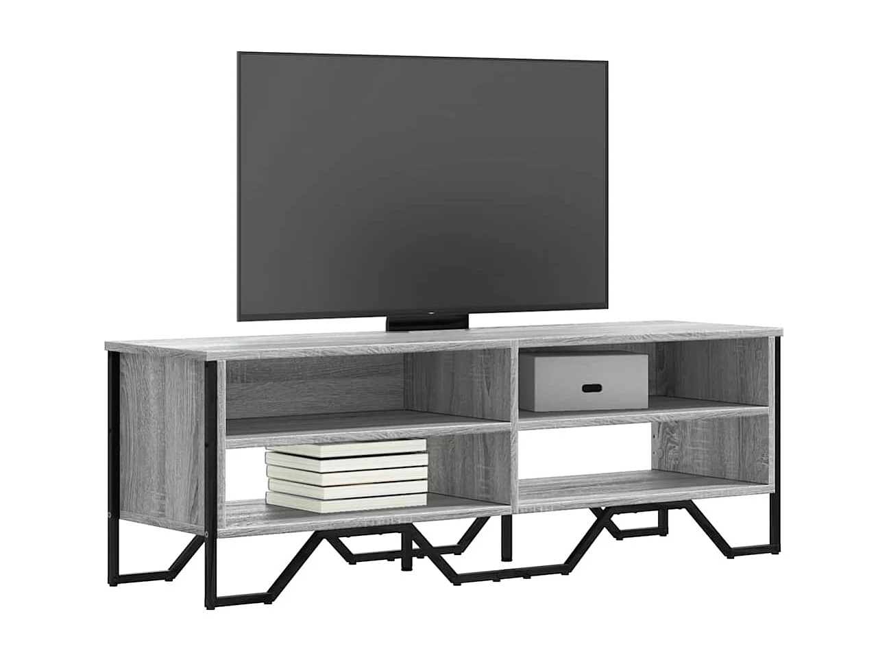 Tv-meubel 122x34x41 cm bewerkt hout grijs sonoma eikenkleurig