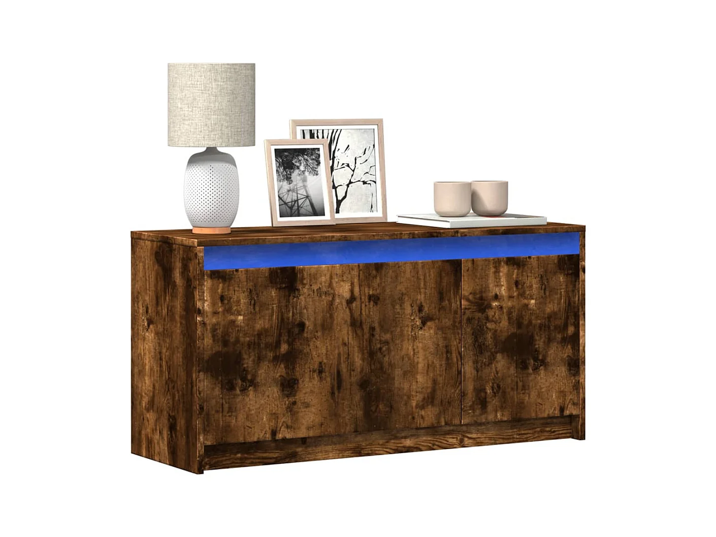 TV-Schrank mit LED-Beleuchtung Räuchereiche 100x34x50 cm