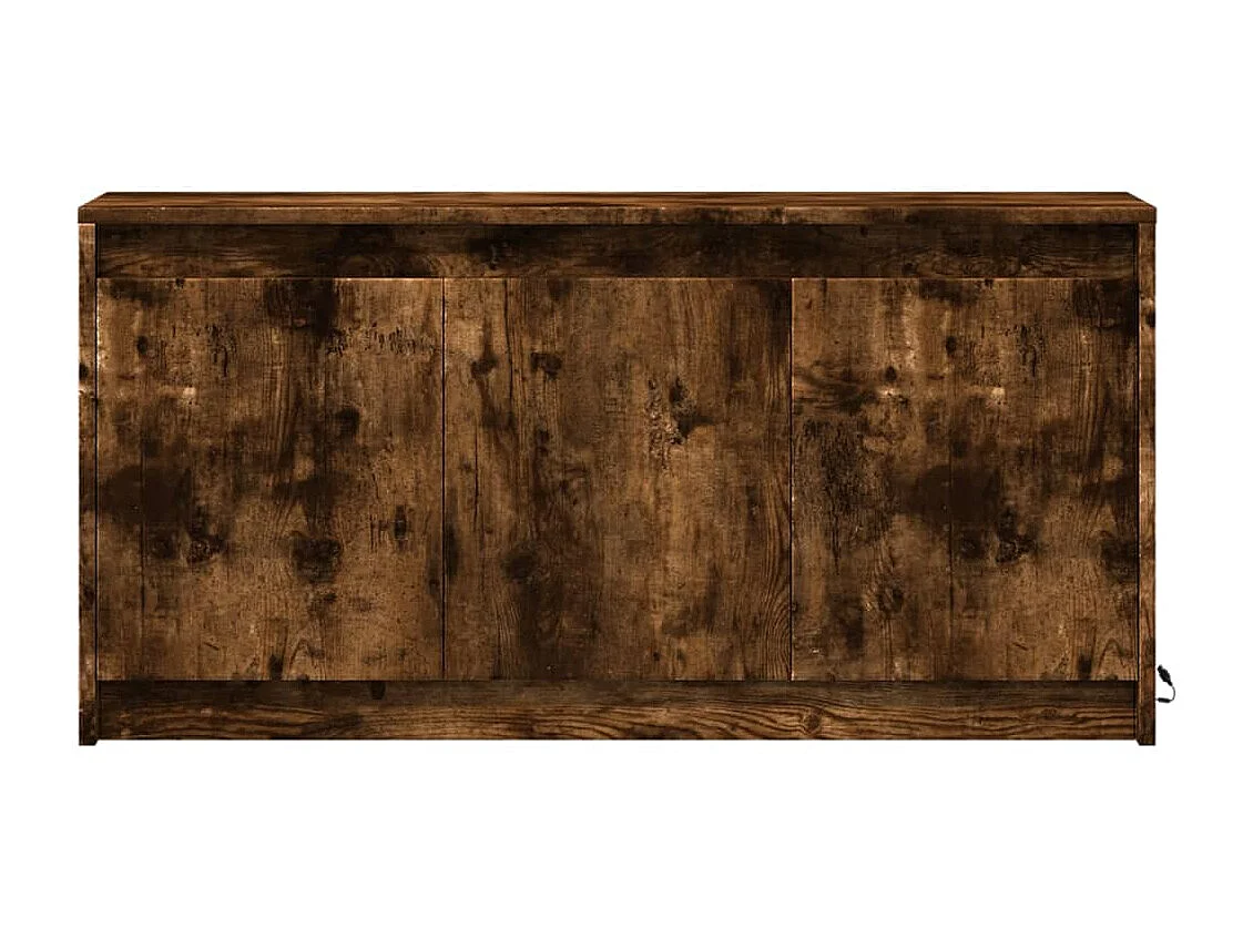 Meuble TV avec LED chêne fumé 100x34x50 cm bois d'ingénierie