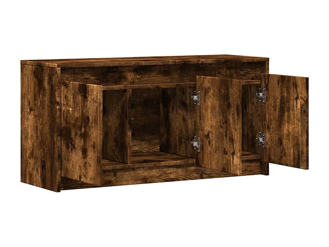 Meuble TV avec LED chêne fumé 100x34x50 cm bois d'ingénierie