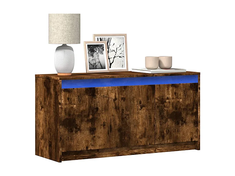 TV-Schrank mit LED-Beleuchtung Räuchereiche 100x34x50 cm