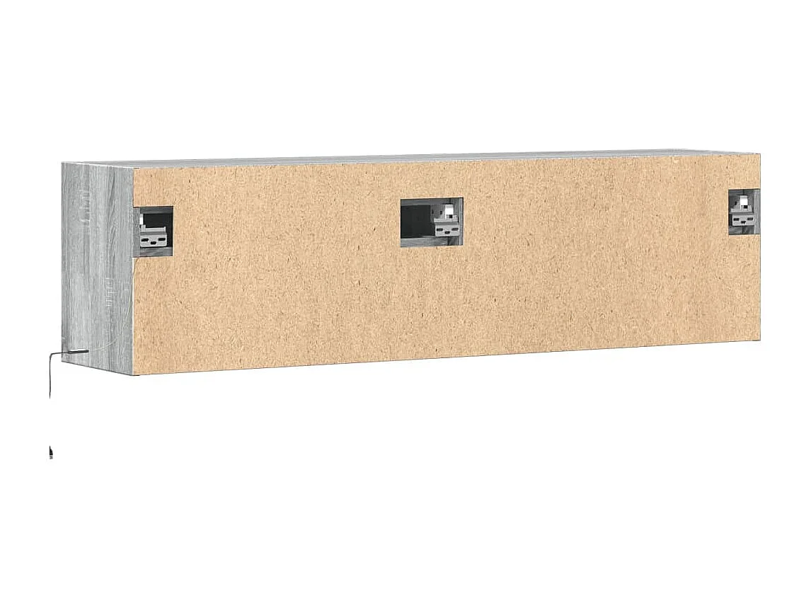 TV-Wandschrank mit LED-Beleuchtung Grau Sonoma 140x31x38 cm