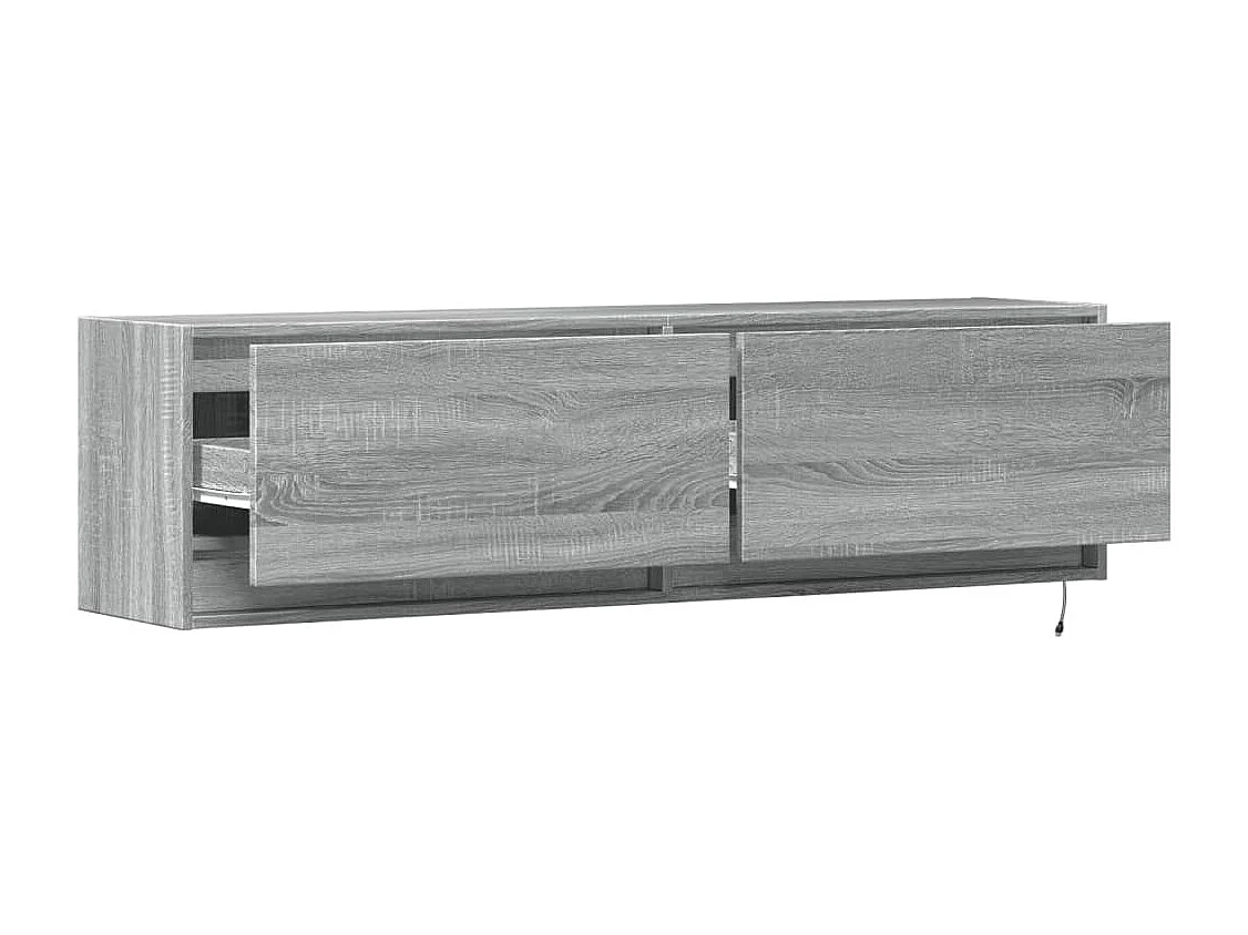 TV-Wandschrank mit LED-Beleuchtung Grau Sonoma 140x31x38 cm