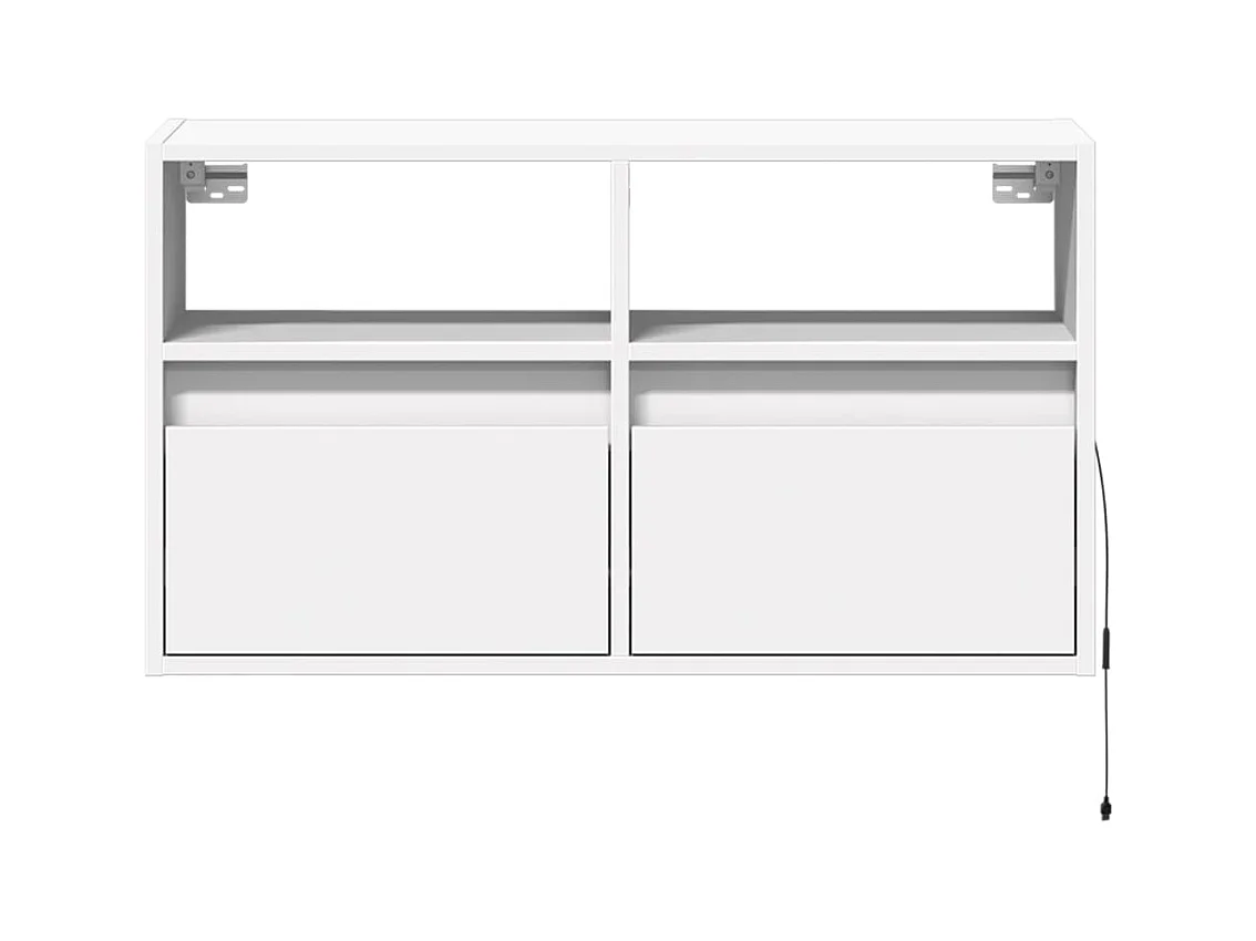 Meuble TV mural avec lumières LED blanc 80x31x45 cm