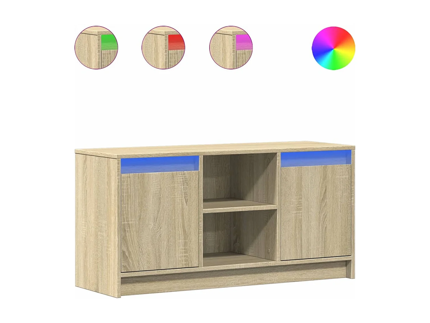 Mueble de TV LED madera de ingeniería roble Sonoma 100x34x50 cm