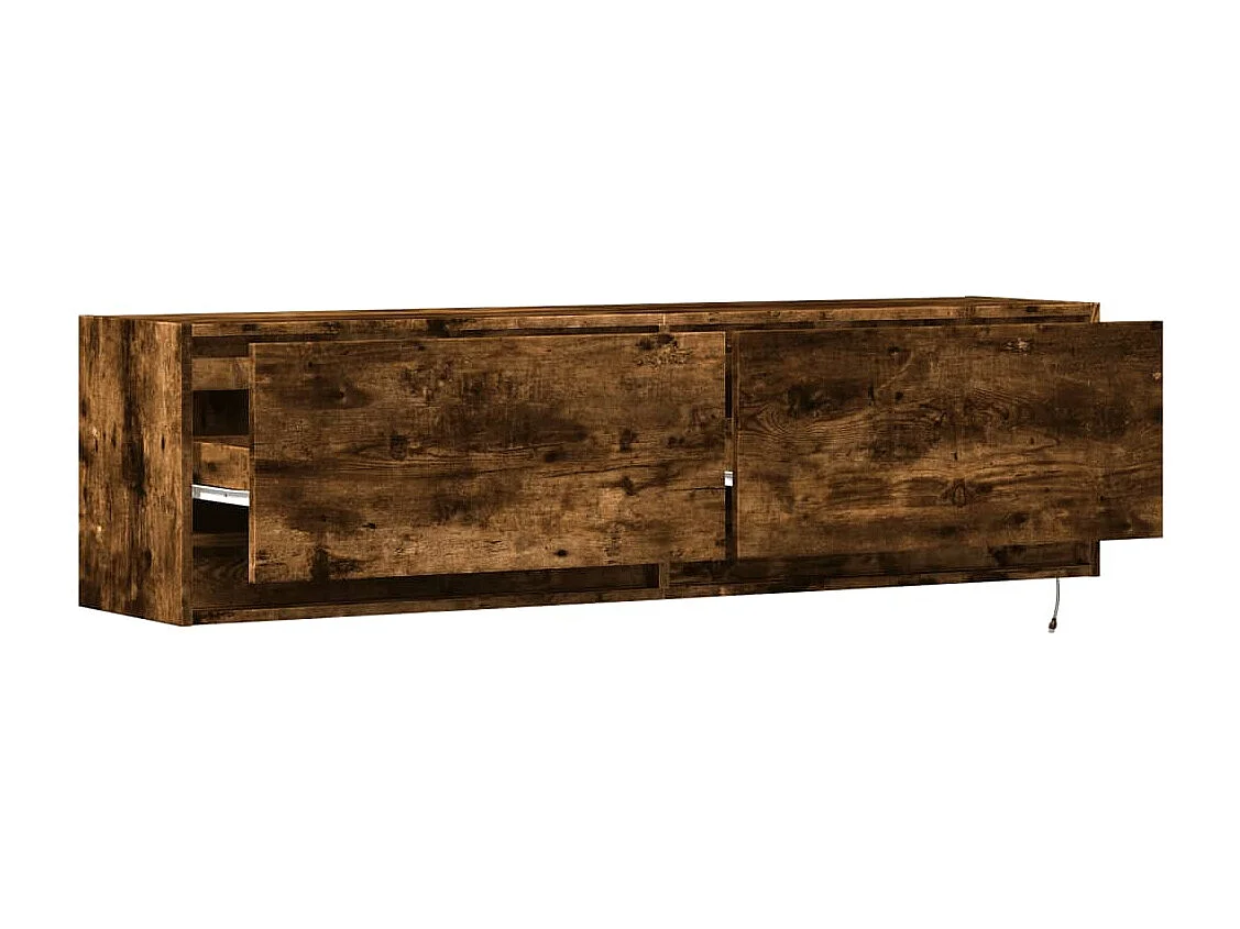 Tv-wandmeubel met LED-verlichting 140x31x38 cm gerookt eiken