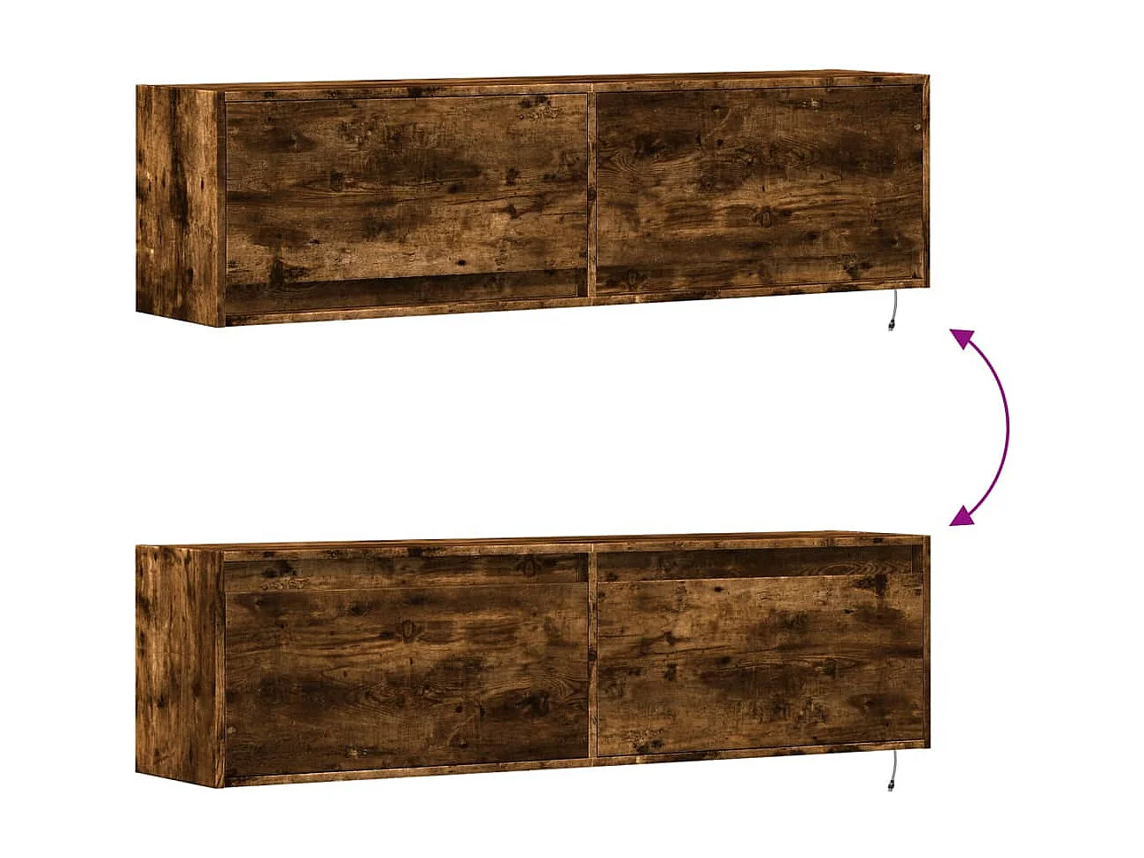 Tv-wandmeubel met LED-verlichting 140x31x38 cm gerookt eiken