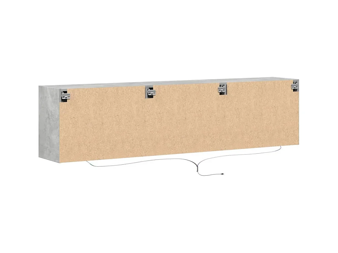 Tv-wandmeubel met LED-verlichting 180x31x45 cm betongrijs
