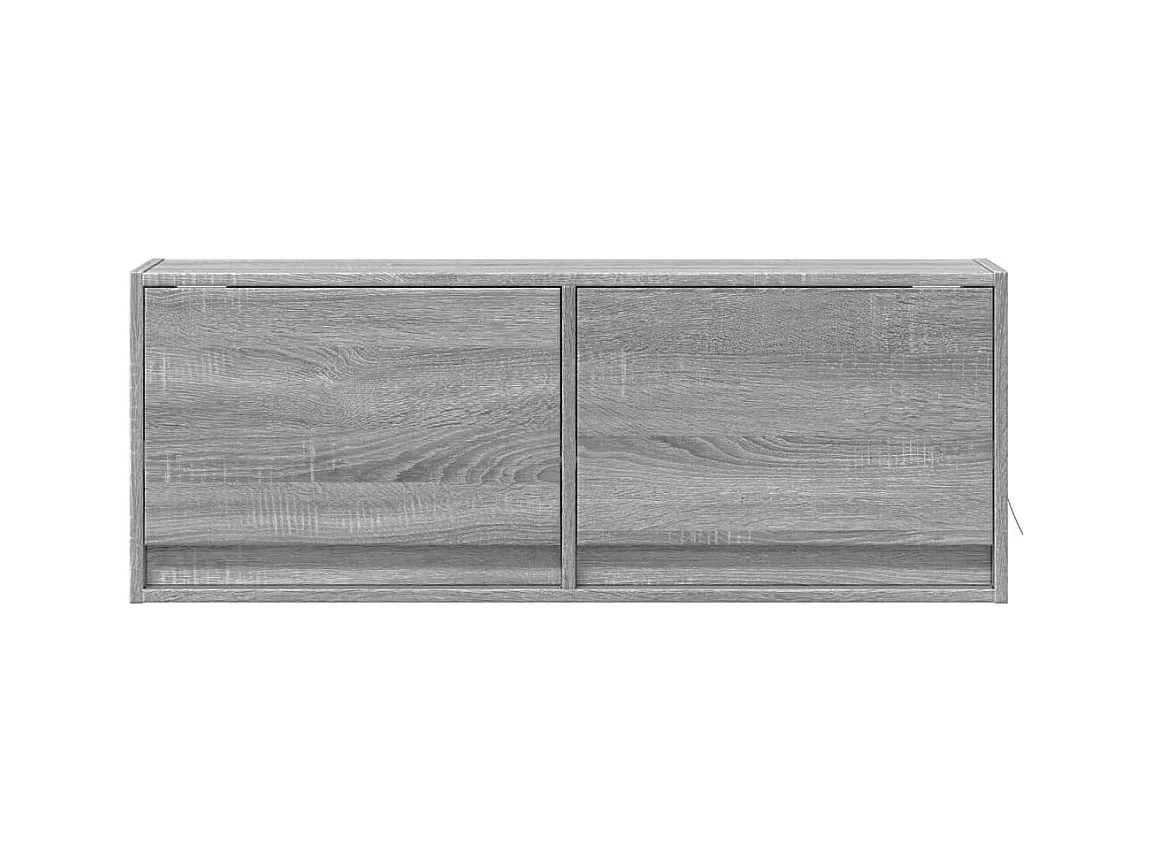 Meuble TV mural avec lumières LED sonoma gris 100x31x35 cm