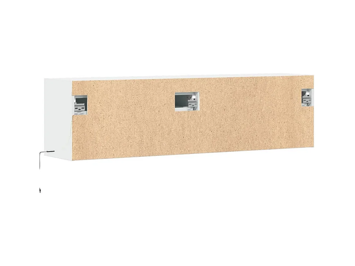 Meuble TV mural avec lumières LED blanc 140x31x38 cm