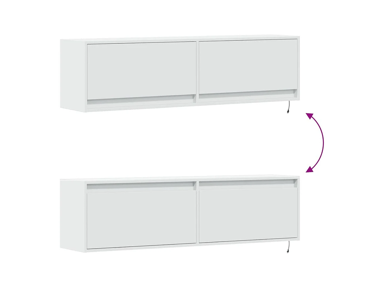 Meuble TV mural avec lumières LED blanc 140x31x38 cm