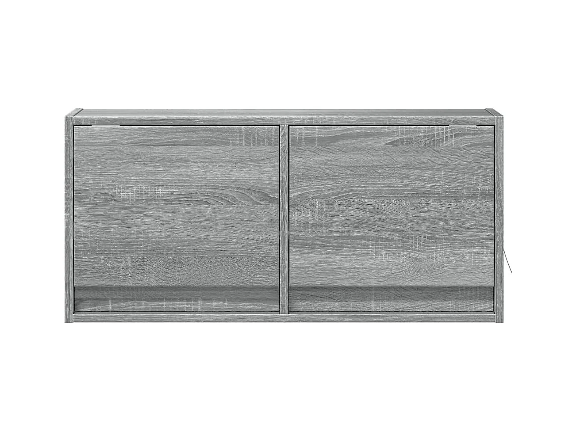 Meuble TV mural avec lumières LED sonoma gris 80x31x35 cm