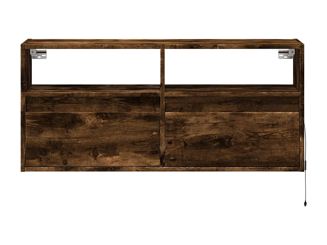 TV-Wandschrank mit LED-Beleuchtung Räuchereiche 100x31x45 cm