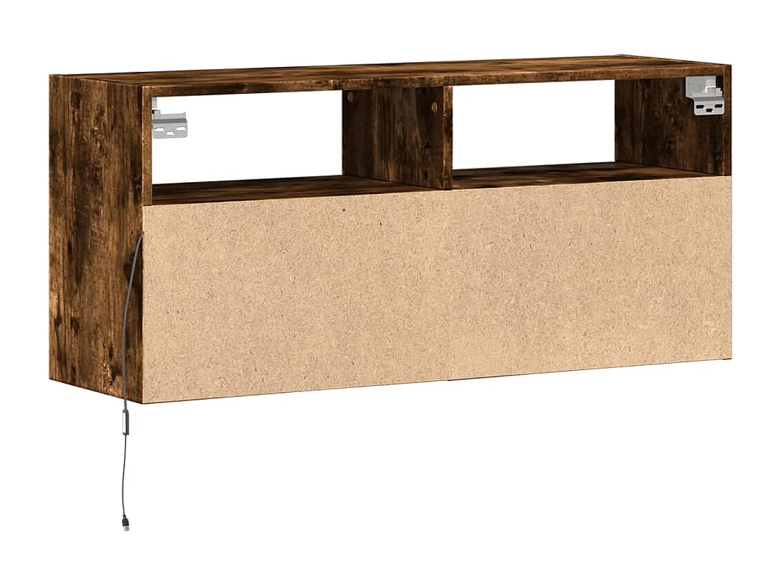 TV-Wandschrank mit LED-Beleuchtung Räuchereiche 100x31x45 cm