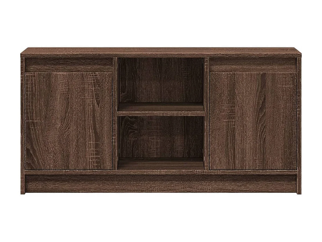 Tv-meubel met LED 100x34x50 cm bewerkt hout bruin eikenkleurig