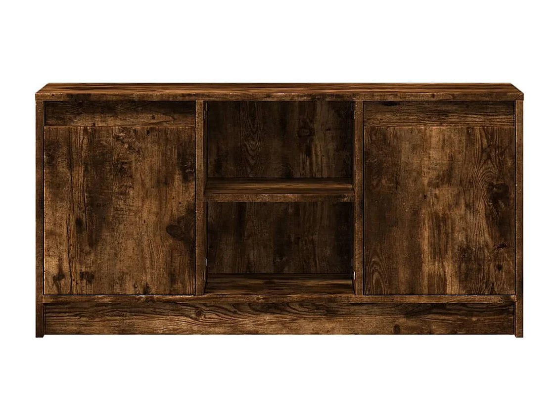 Tv-meubel met LED 100x34x50 cm bewerkt hout gerookt eikenkleur