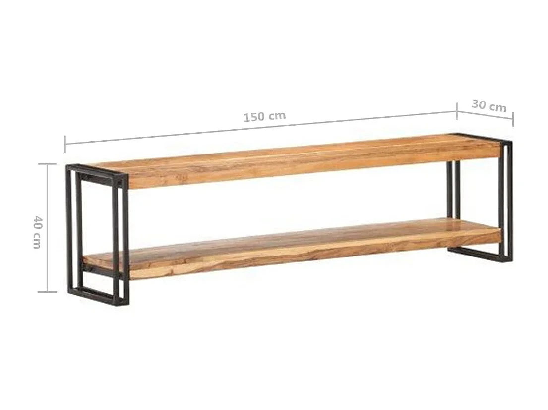 Mobile Porta TV 150x30x40 cm in Legno Massello di Acacia