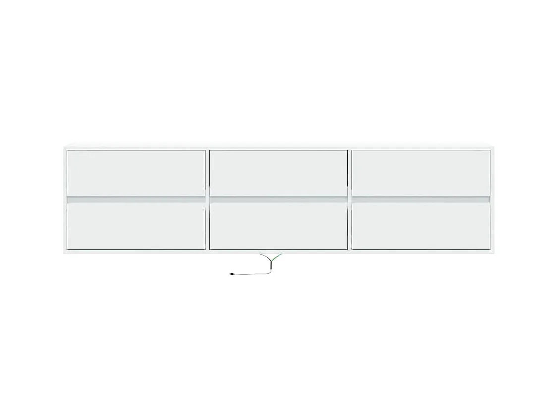 Meuble TV mural avec LED blanc 180x31x45 cm