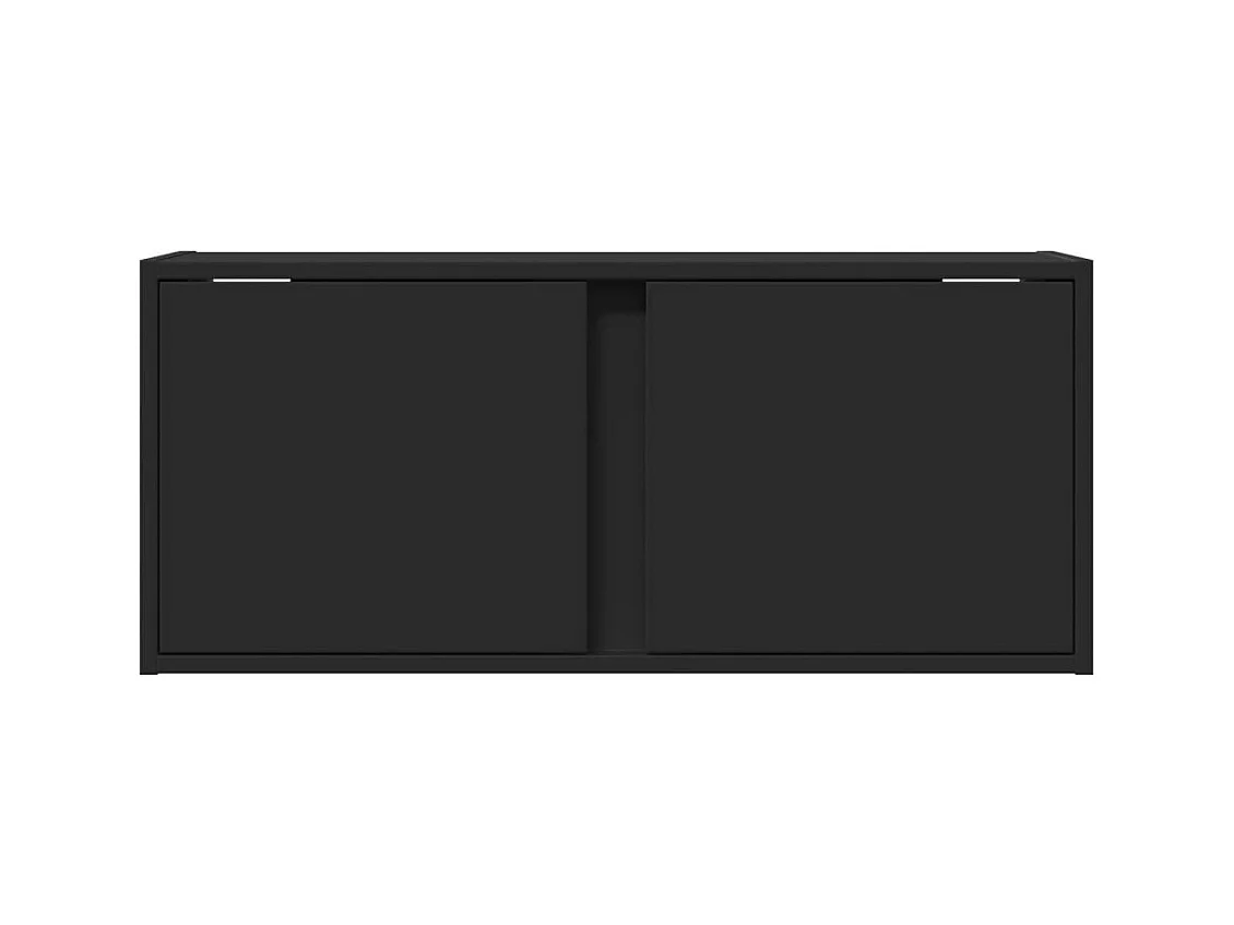 Meuble TV mural avec lumières LED noir 80x31x35 cm