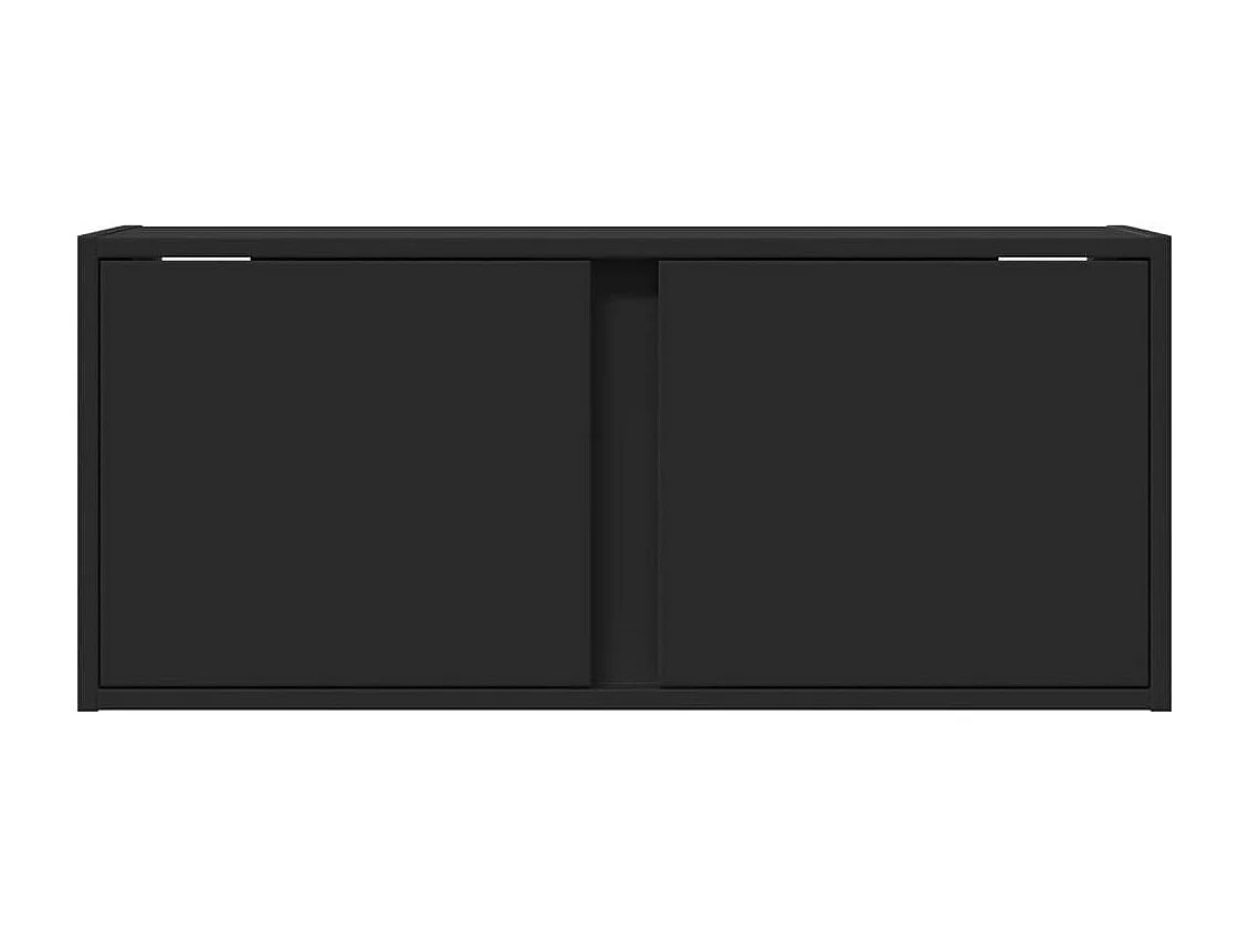 Meuble TV mural avec lumières LED noir 80x31x35 cm