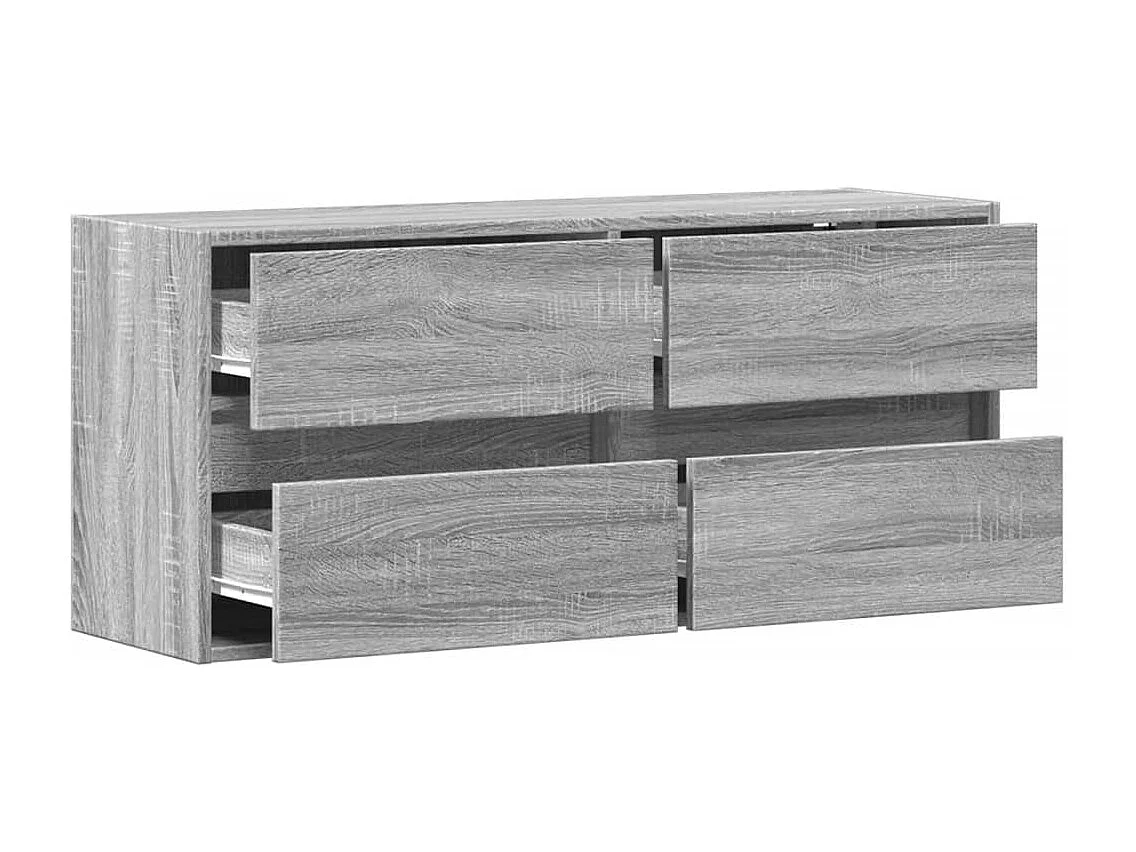 Mueble de TV de pared con luces LED gris Sonoma 100x31x45 cm