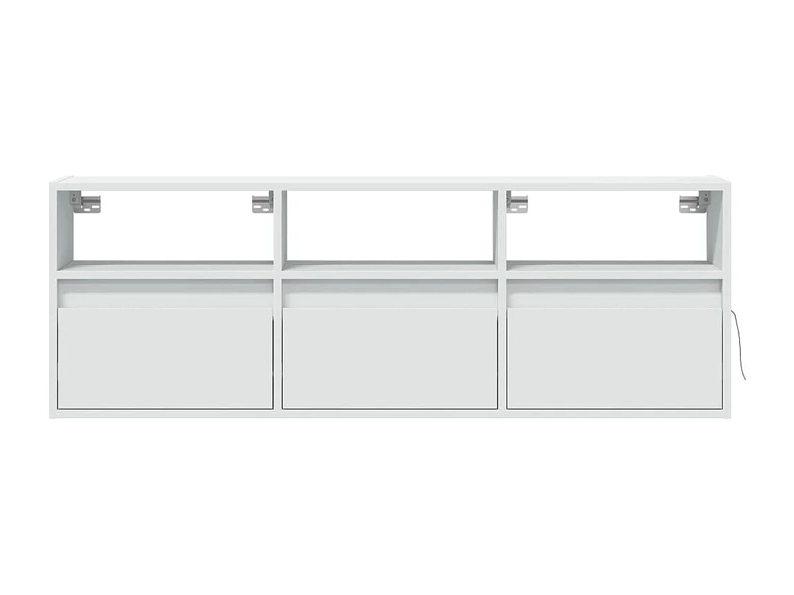 Tv-wandmeubel met LED-verlichting 130x31x45 cm wit