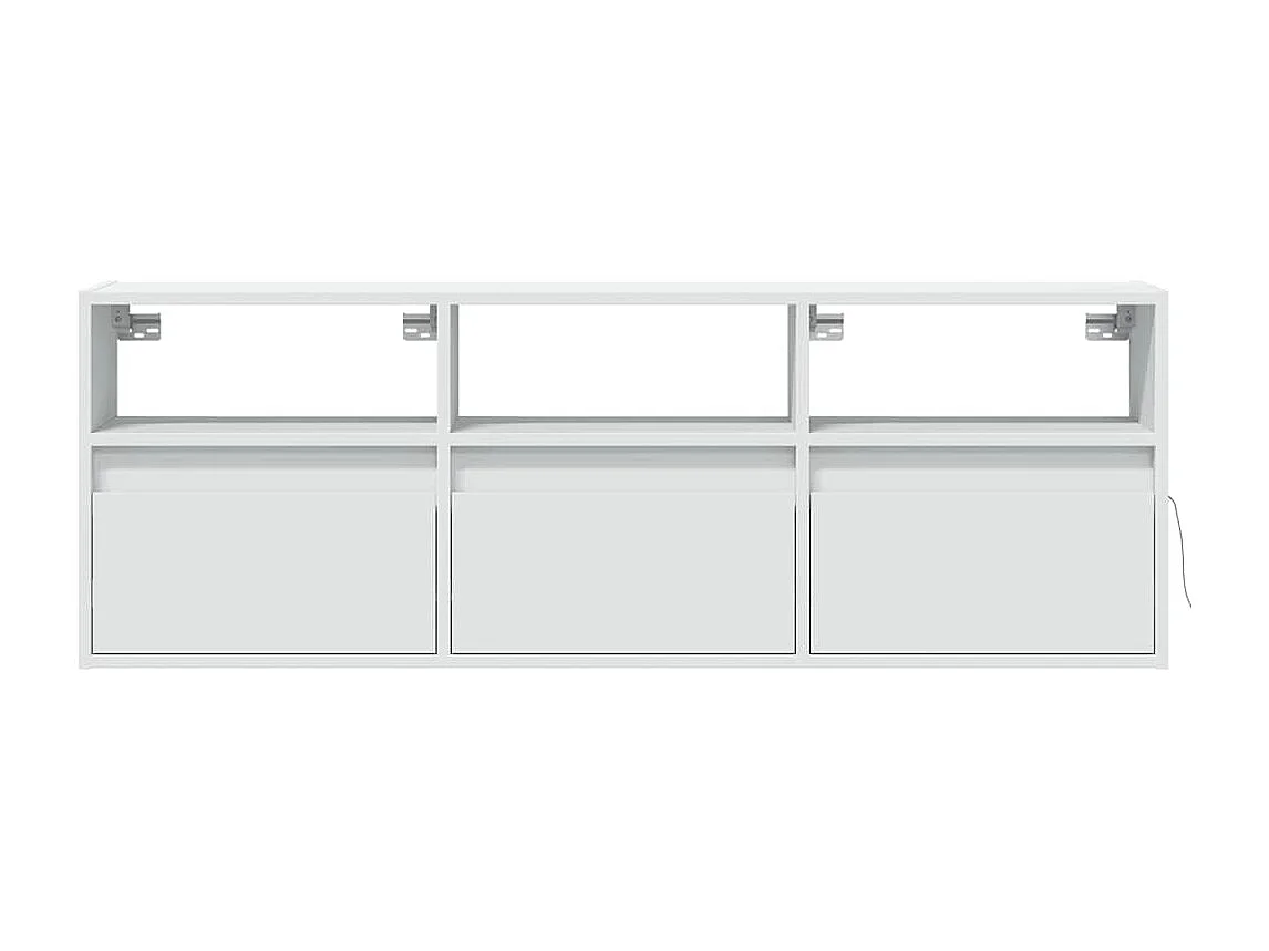 Meuble TV mural avec lumières LED blanc 130x31x45 cm