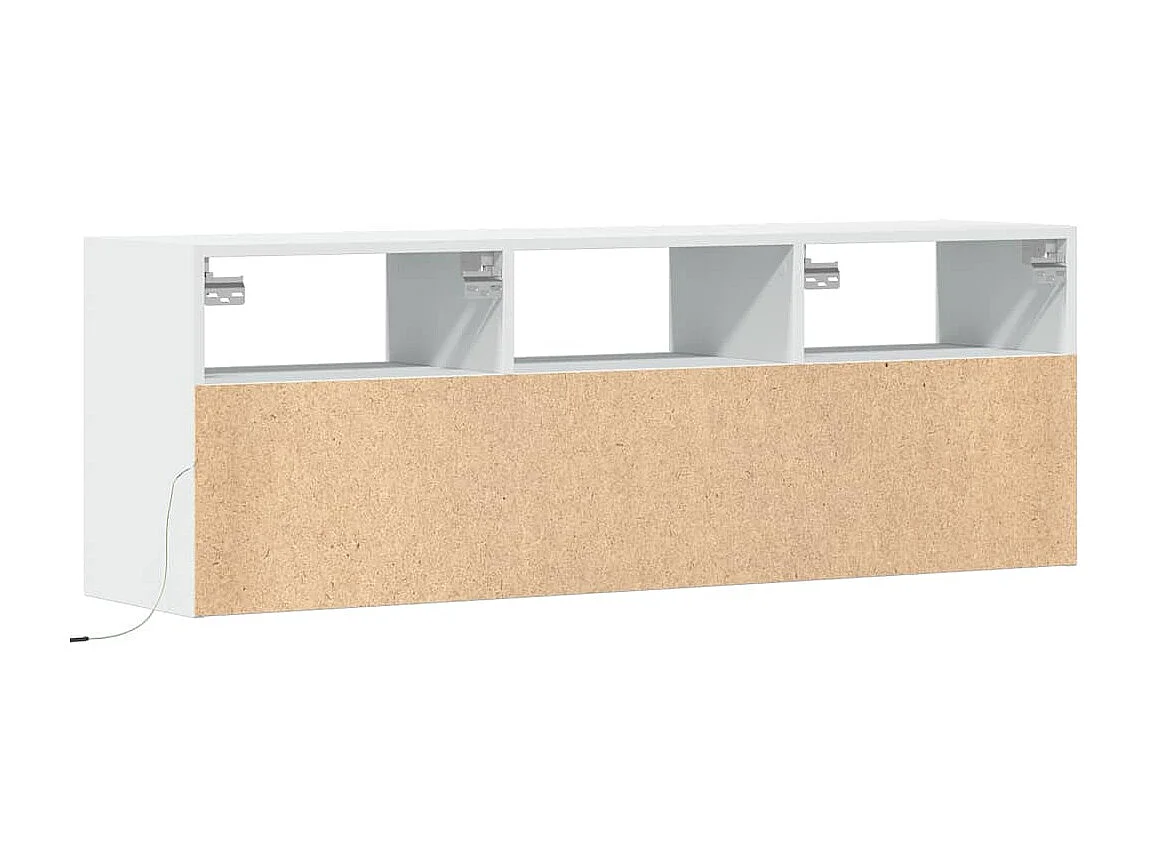 Meuble TV mural avec lumières LED blanc 130x31x45 cm