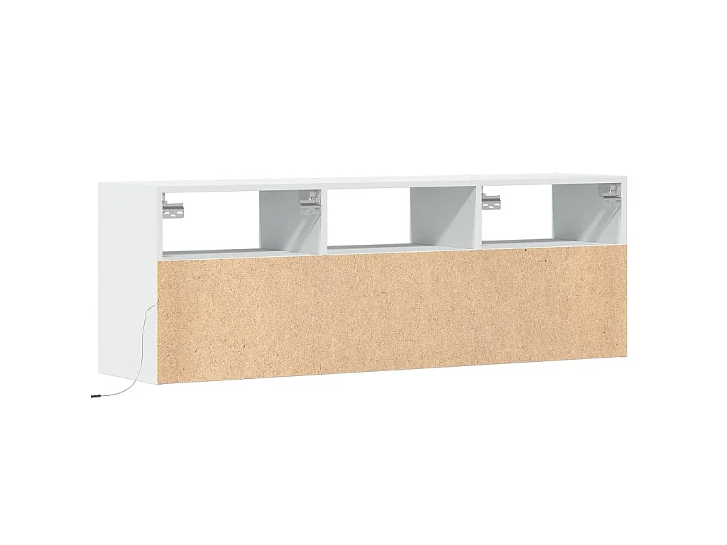 Meuble TV mural avec lumières LED blanc 130x31x45 cm