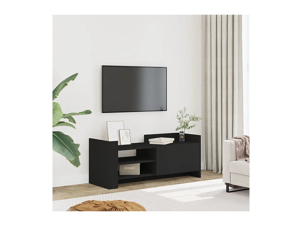 Mobile Porta TV Nero 100x35x40 cm in Legno Multistrato