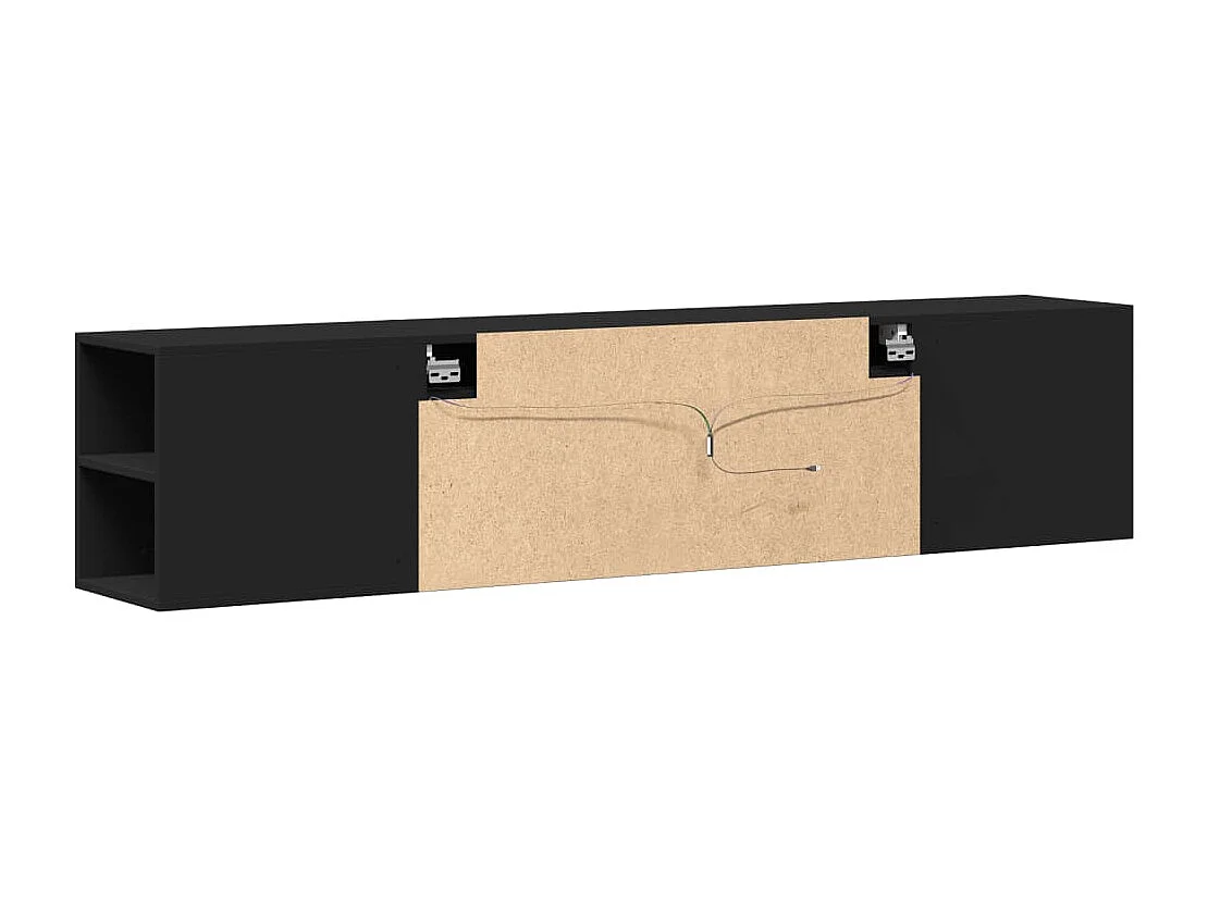 Móvel de parede para TV com luzes LED 180x31x39,5 cm preto